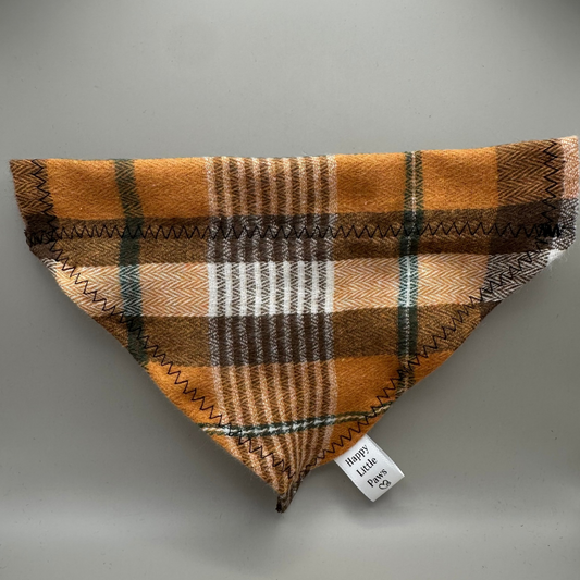 Orange Tartan Dog Bandana image 1