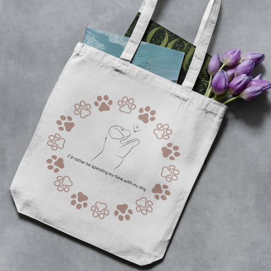 I'd Rather Be Spending Time with My Dog Tote Bag image 0