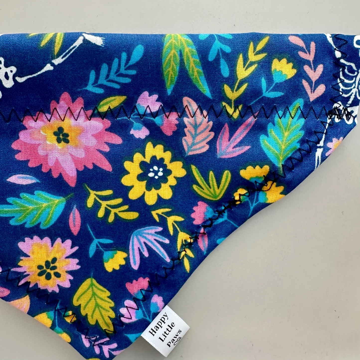 Halloween Skeletons and Flowers Bandana