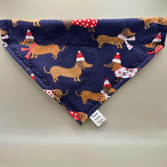 Christmas Dachshund in Jumpers Dog Bandana