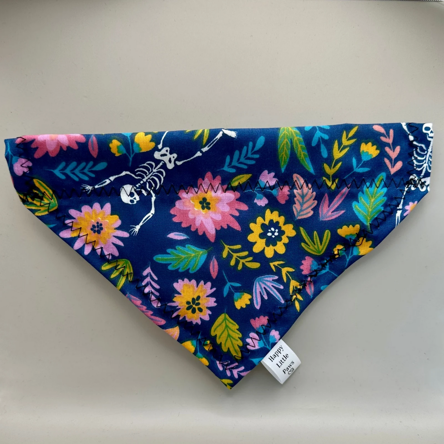 Halloween Skeletons and Flowers Bandana