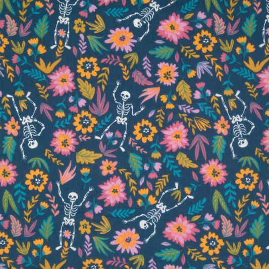 Halloween Skeletons and Flowers Bandana