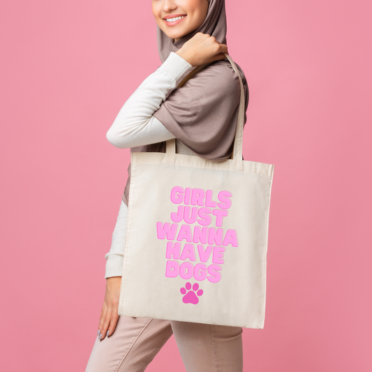 Girls Just Wanna Have Dogs Tote Bag image 1