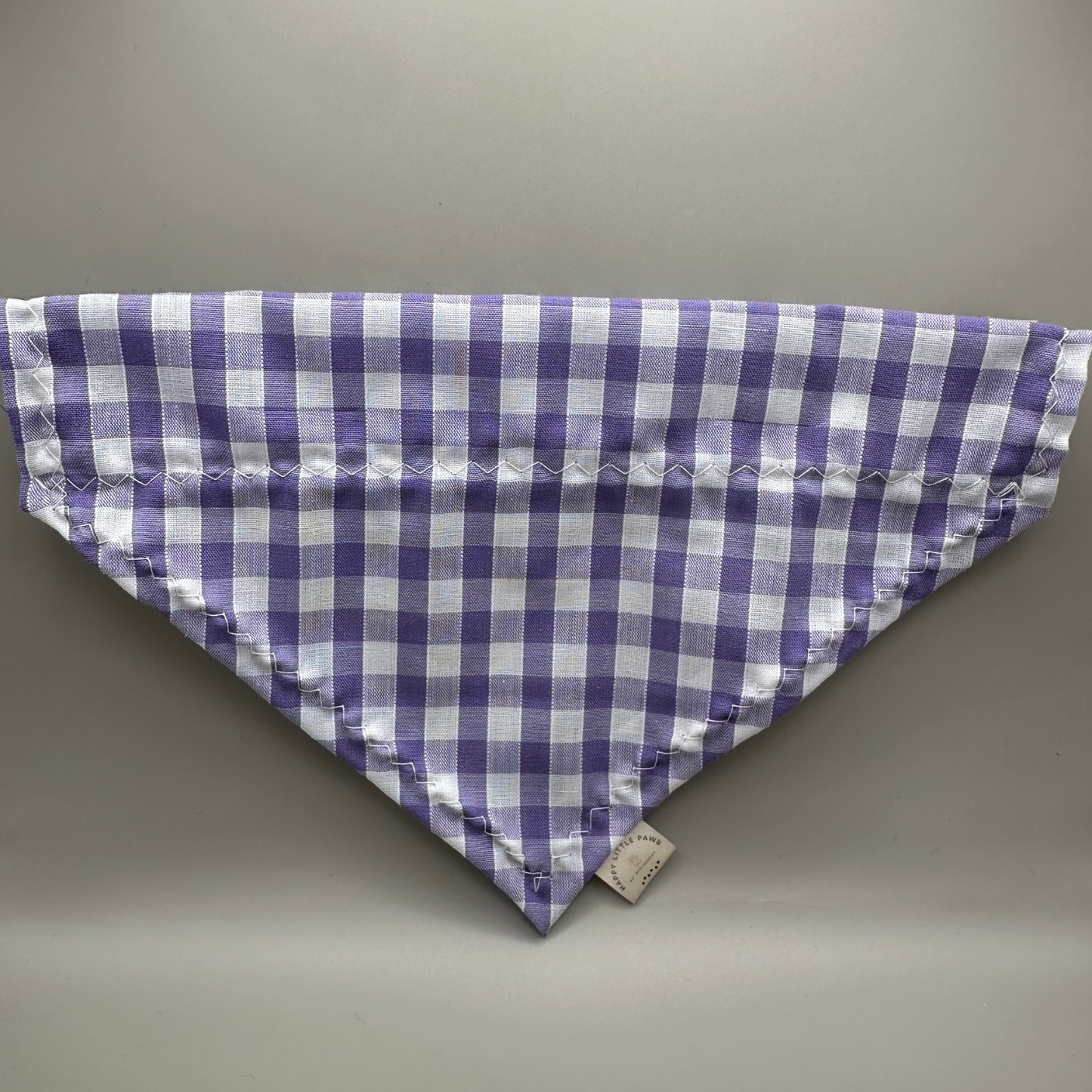 Purple Gingham Dog Collar Bandana image 1