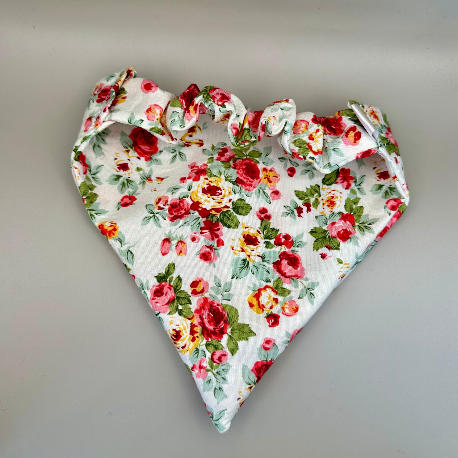 White Floral Print Dog Scrunchie Bandana image 7