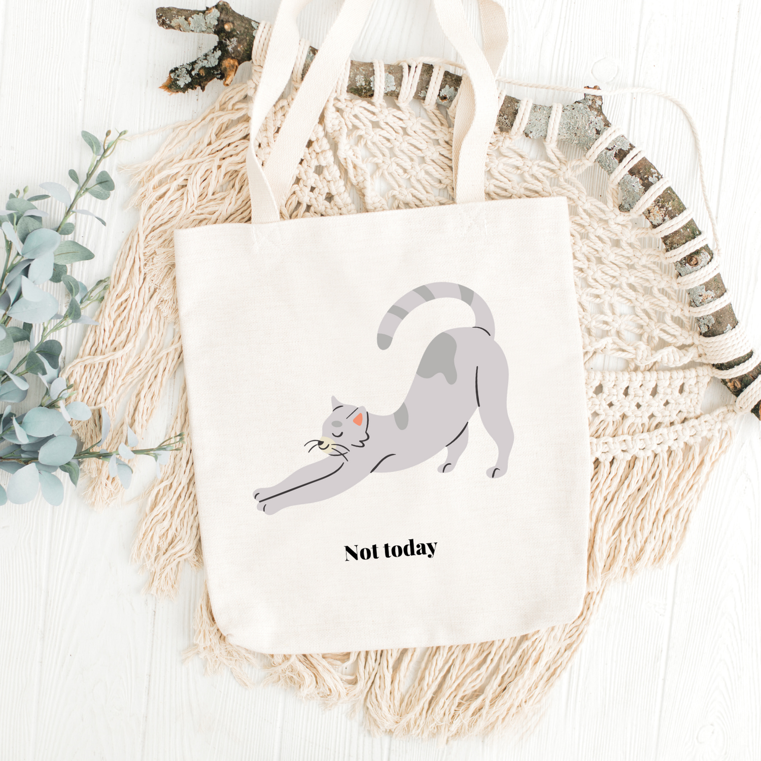 Not Today Cat Tote Bag image 4