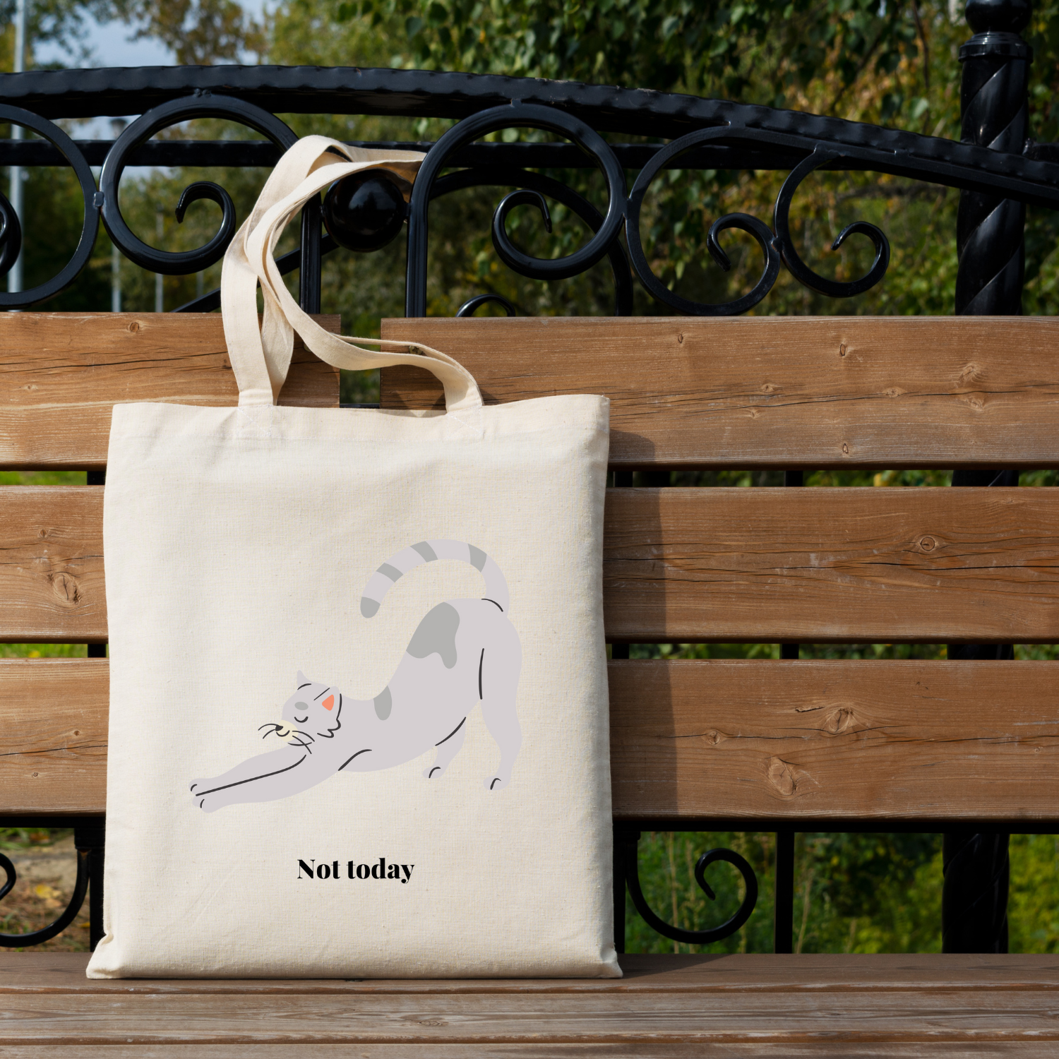 Not Today Cat Tote Bag image 5