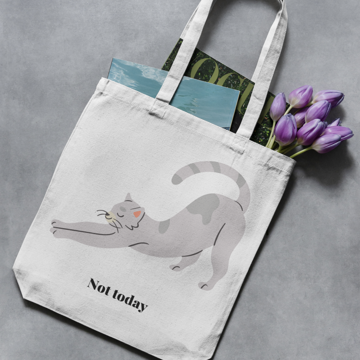 Not Today Cat Tote Bag image 0