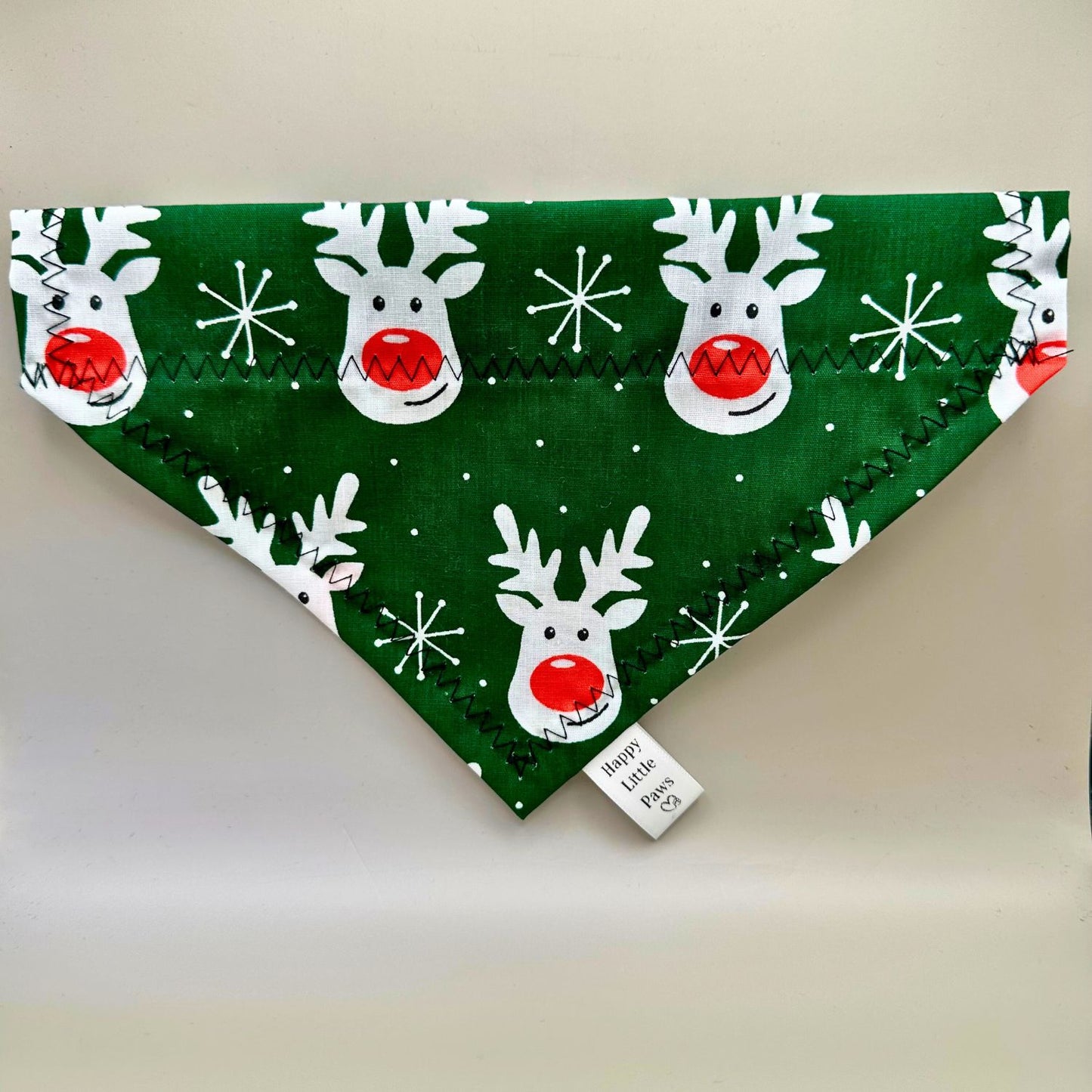 Christmas Rudolph and Snowflake Dog Bandana