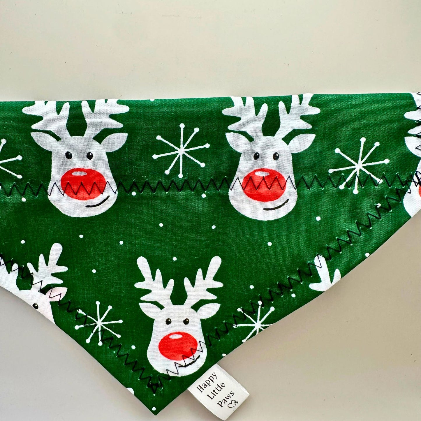 Christmas Rudolph and Snowflake Dog Bandana