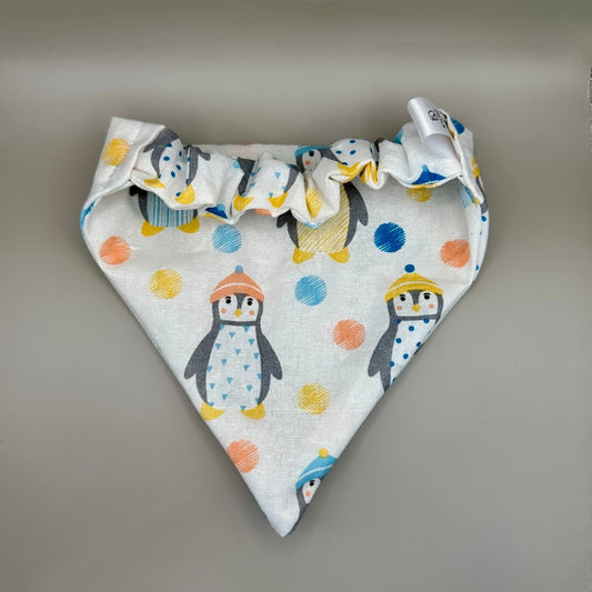 Christmas Penguins in Hats Dog Bandana