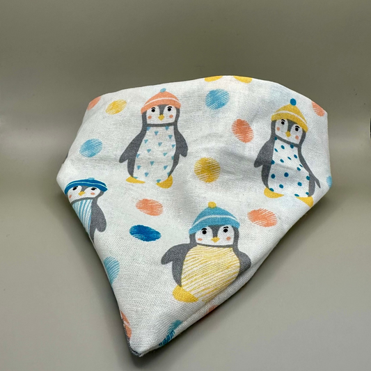 Christmas Penguins in Hats Dog Bandana