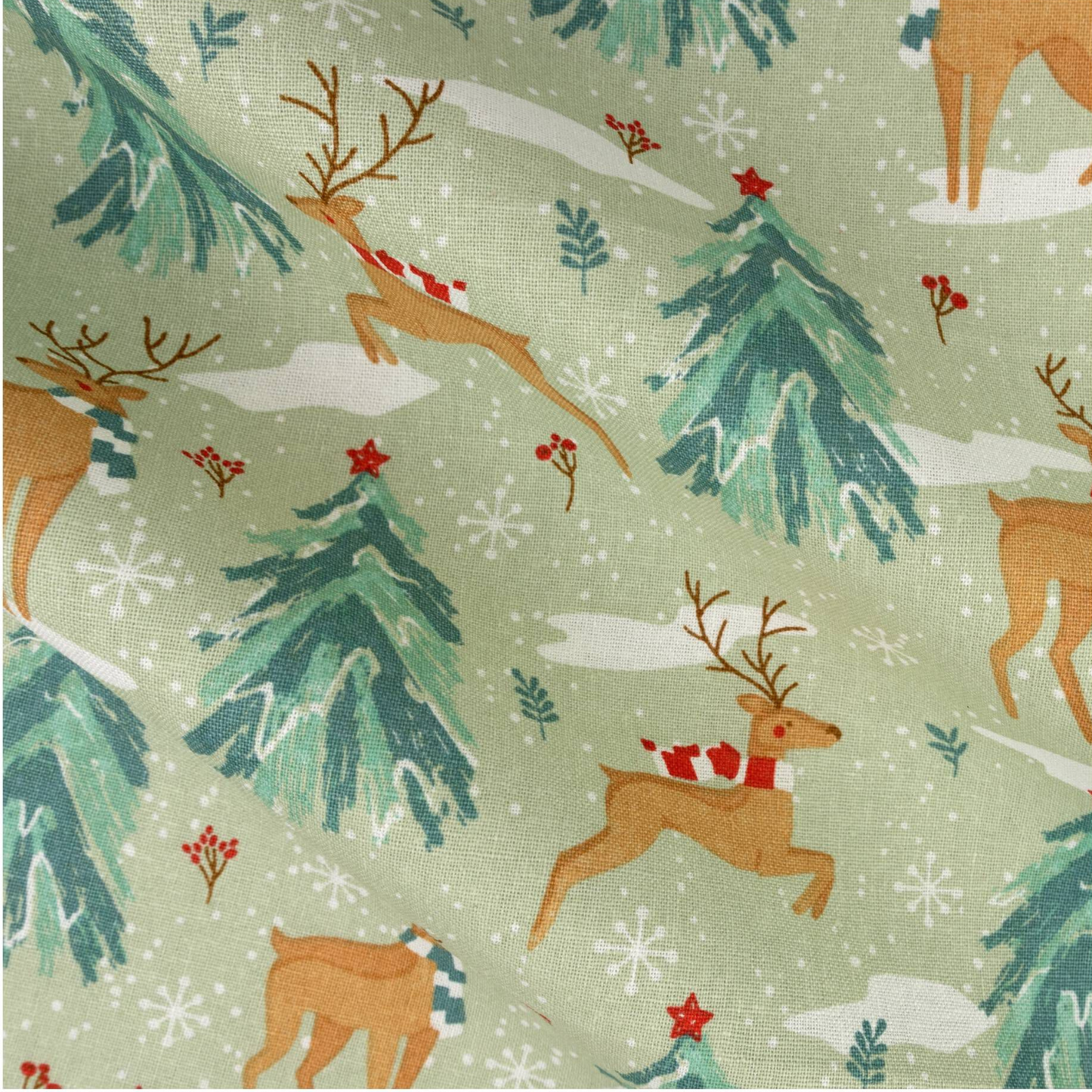 Christmas Sage Reindeer Dog Bandana