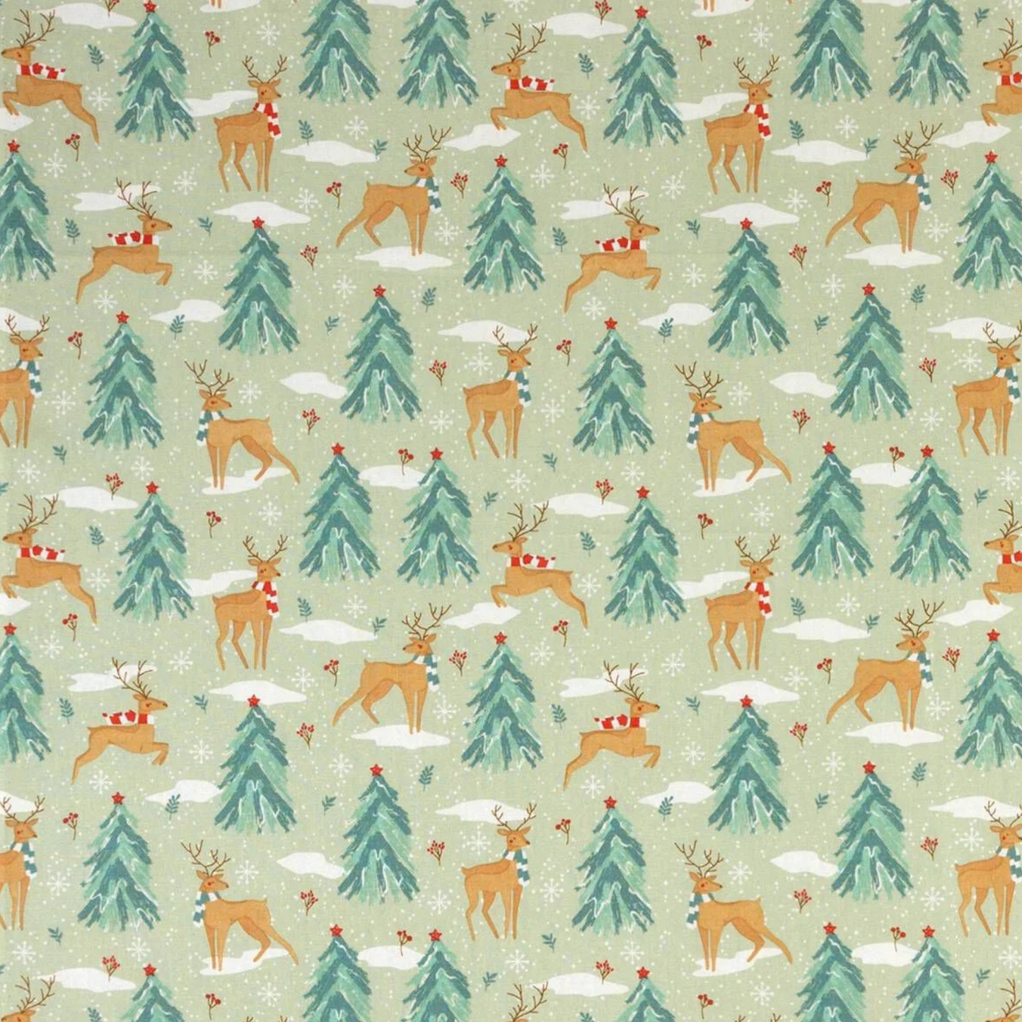 Christmas Sage Reindeer Dog Bandana