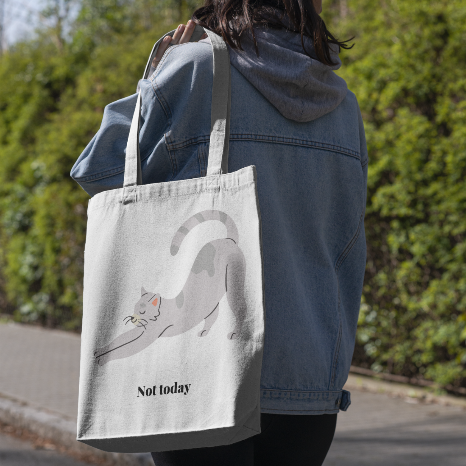 Not Today Cat Tote Bag image 1